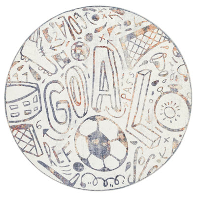 Sportsglyphs Soccer Power Loom Area Rug