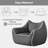 Bean Bag Chair for Adults with Corduroy Fabric and Foam Filled, Gray-473413690