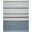 Tapis rayé en laine / coton tissé à la main Tricia bleu / ivoire-20112136