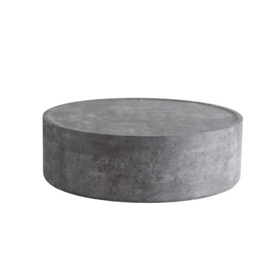 Round Coffee Table with Faux Concrete Finish