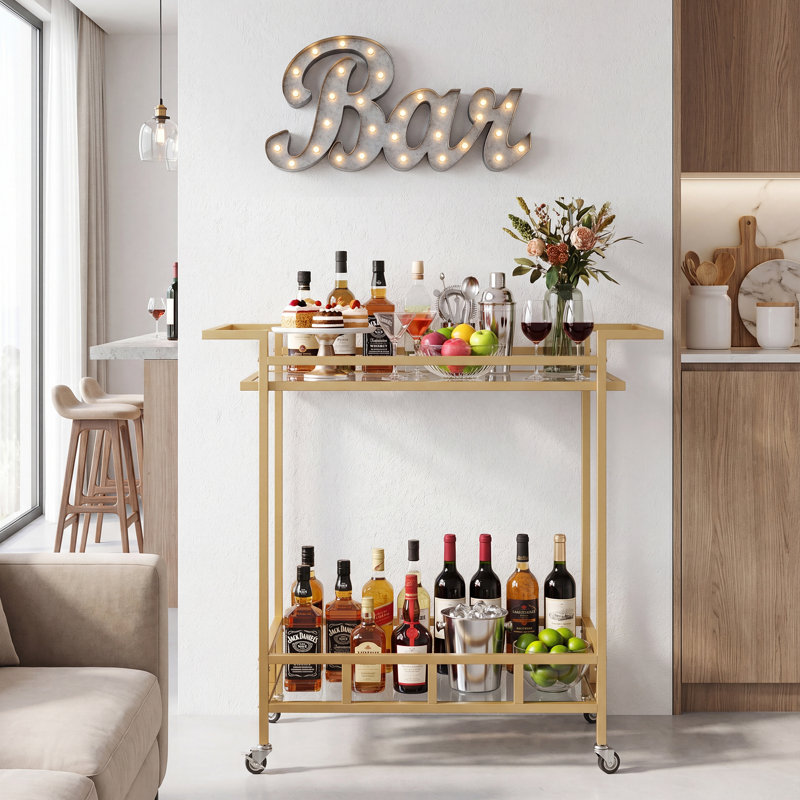 Chariot-bar en métal, Gold