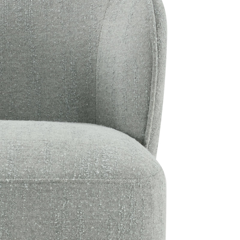 Chaise rembourrée Niha, Chenille gris moelleux