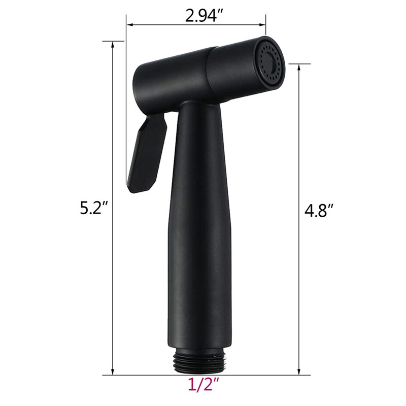 Handheld Bidet In Matte Black, 304 Stainless Steel Nozzle, Corrosion , For Bathroom And Pet Hygiene Black Toilet , Steel, Scratch Ideal Family Members Elderly Adults