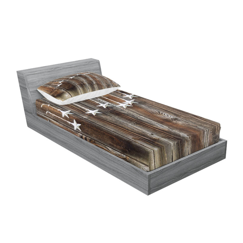Drap-housse et coussin décoratif Ambesonne, Ensemble de draps pour lit simple très long + 3 p