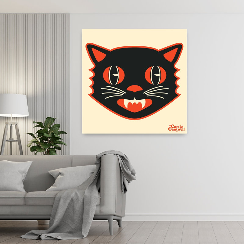 Art contemporain rétro, art de chat, H 48 po x l 48 po