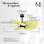 Alessandra Tropical - Five Blade Ceiling Fan - Integrated LED -Matte Black Finish -Light Blue Blades-968185000-968185003