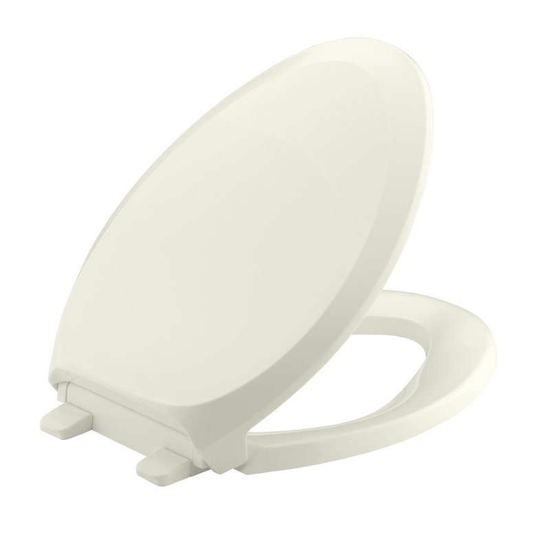 French Curve Elongated Toilet Seat, Biscuit, Ready Latch
