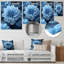 «Blue Monicolom Mums Flowers At Night», décoration murale «Mums»-864925333-1036966799