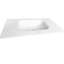 Lavabo de meuble-lavabo de salle de bain en résine de couleur unie - blanc mat, 22,26 po de largeur, fonctionnalité équilibrée, fixation murale ou sur comptoir, drain lisse fait de 39,2 lb, compatibilité polyvalente, teinture