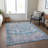 Machine Washable Indoor/Outdoor Xhevrie Denim Rug-1731373383
