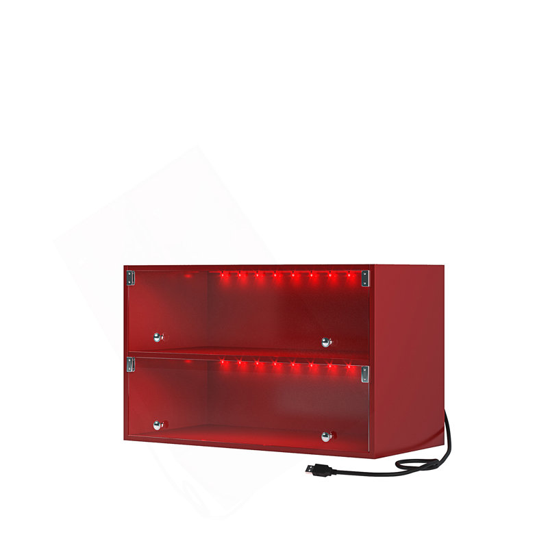 Armoire de rangement à chaussures RVB avec porte en verre pour chaussures de sport, empilable (ne comprend qu'une boîte à chaussures à deux couches)