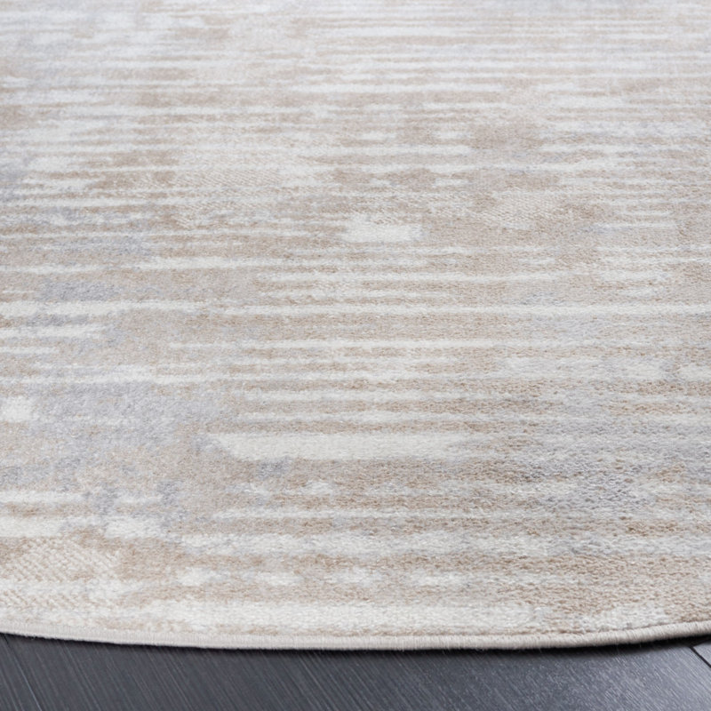 Velauthan Performance Machine Washable Abstract Rug, Round 6'7"