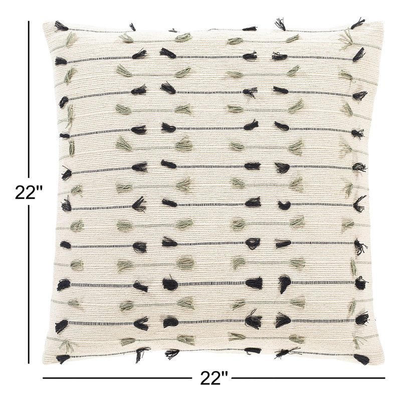 Coussin Santina, 22 po x 22 po, Housse de coussin seulement - sans coussin