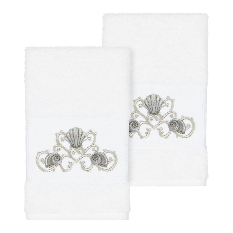 Ensemble de serviettes en coton turc 2 pièces Bella, Blanc