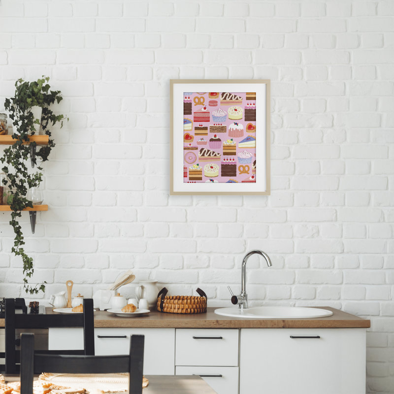 «Sweet Tooth Desserts», reproduction sous verre encadrée, design par Nina Muis Surface Design, H 16 po x l 13 po