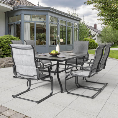 Ensemble repas d'extérieur rectangulaire L 60,63 po pour 6 personnes Barrucco