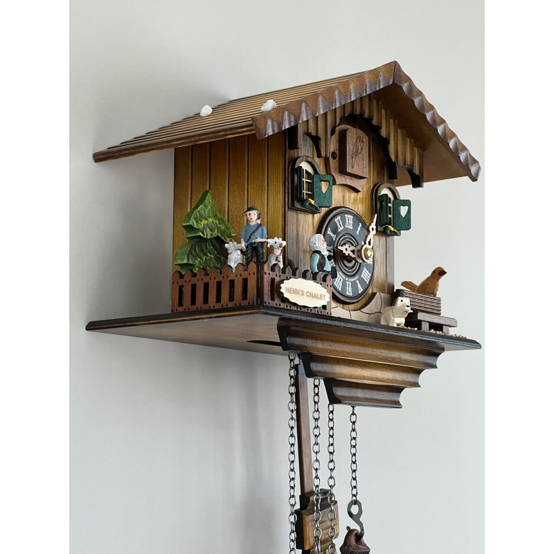  Horloge coucou à quartz allemand avec enfants et animaux de compagnie rotatifs