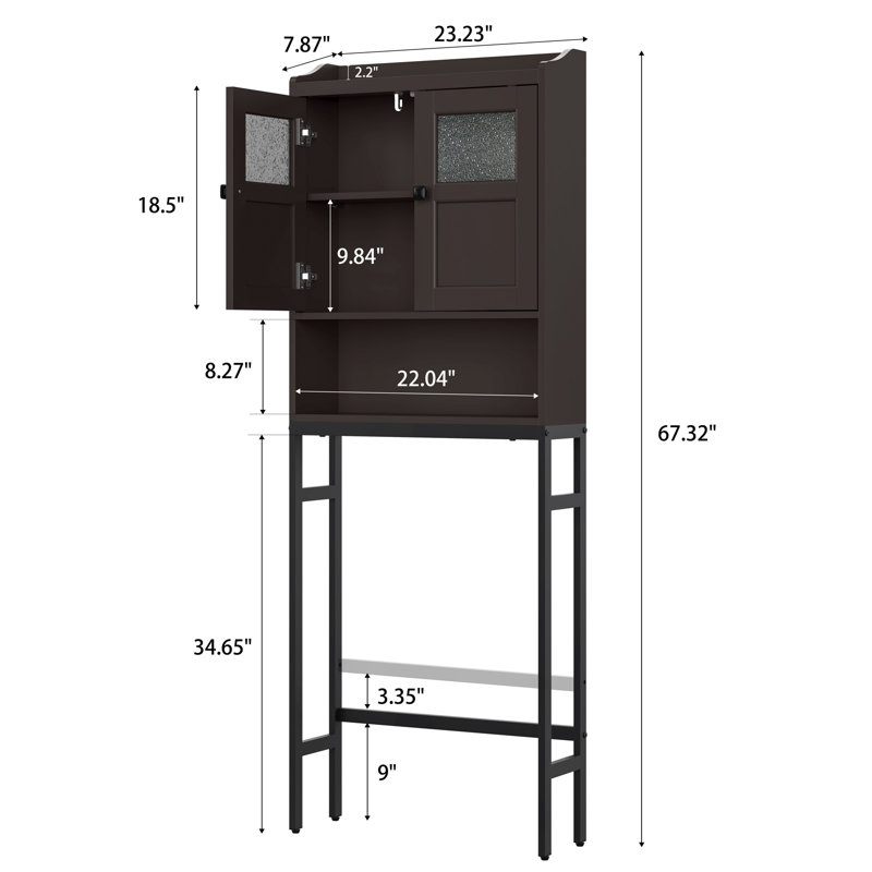 Armoire de rangement en bois manufacturé Ancilin, Espresso