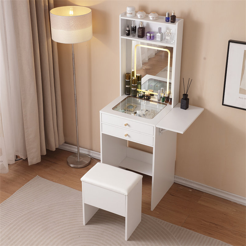 Bureau de coiffeuse avec miroir lumineux