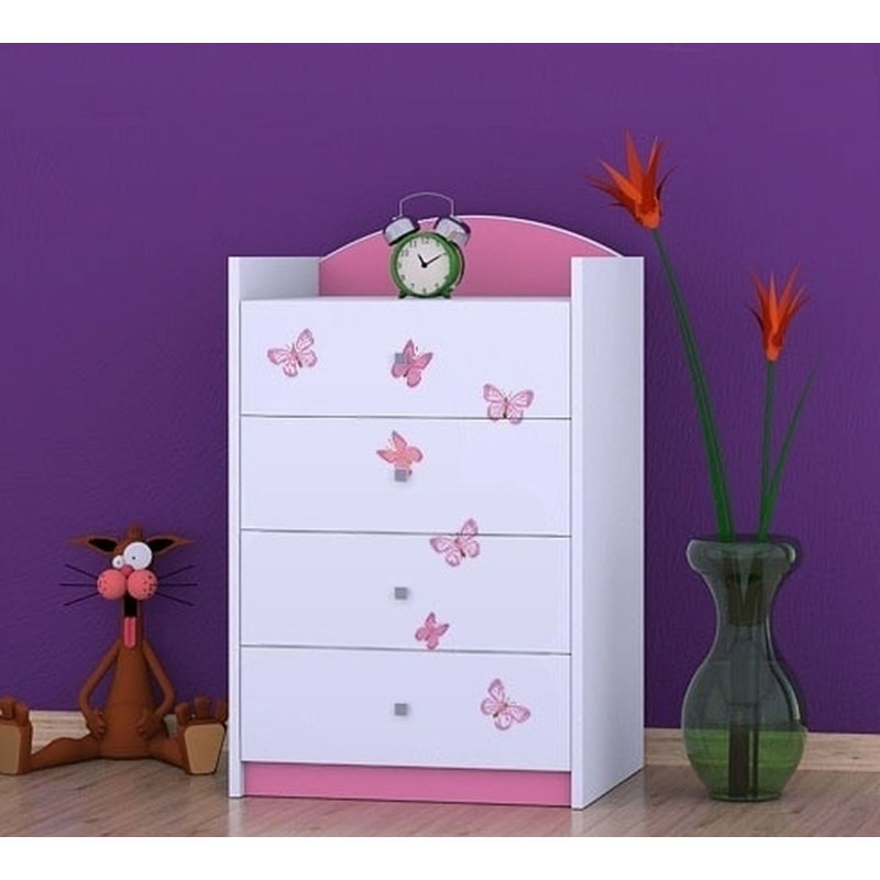 Neves Kids 4 - Drawer Chest, Pink