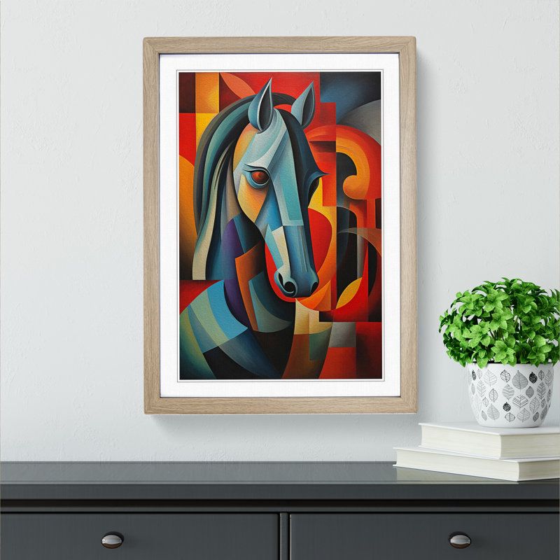 Horse Cubism Art - Framed Print