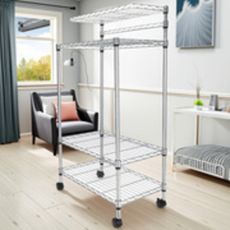 Four-tier Rolling Wire Rack Microwave Stand Height-adjustable, Casters For Mobility, Sturdy Wire Construction, Versatile Storage, Space-saving Design