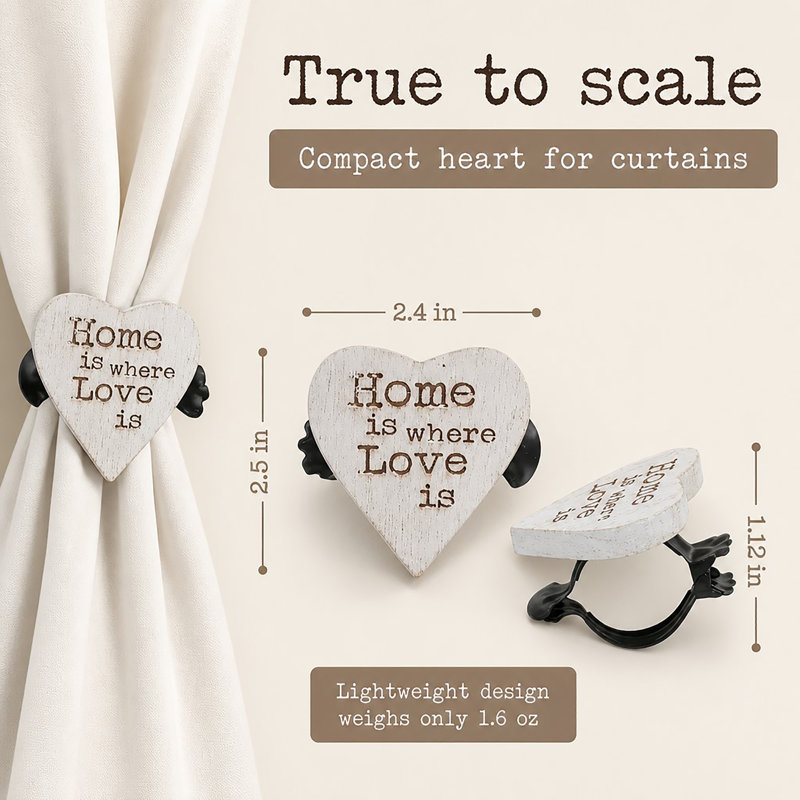Embrasse de rideaux en bois Amore, Blanc
