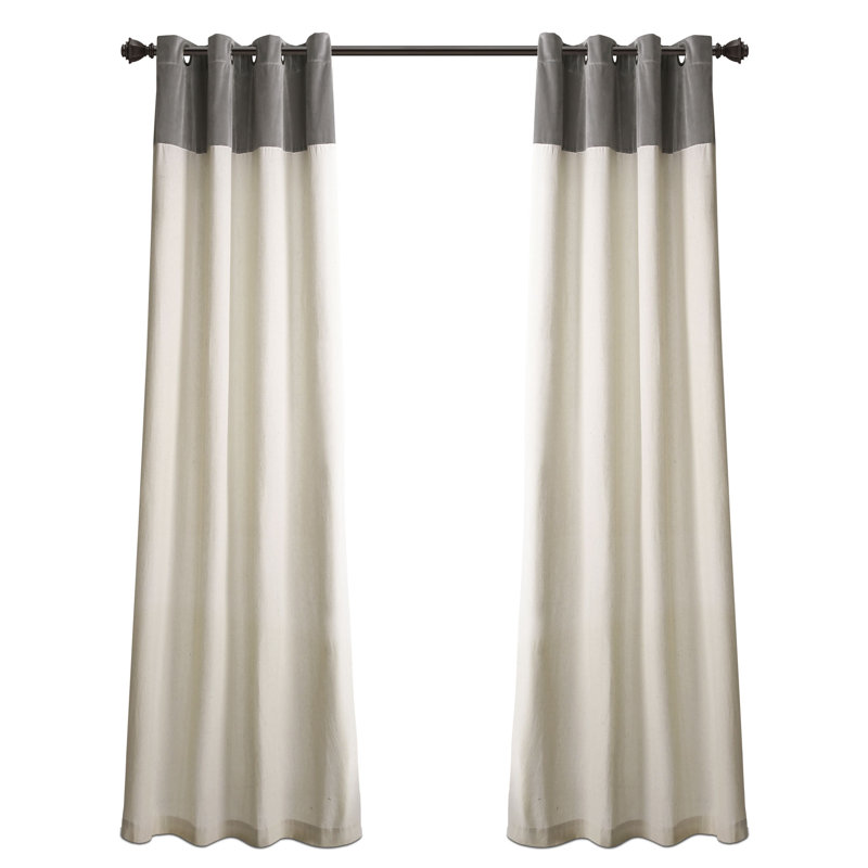 Milo Linen Semi Sheer Curtain Pair, Grey