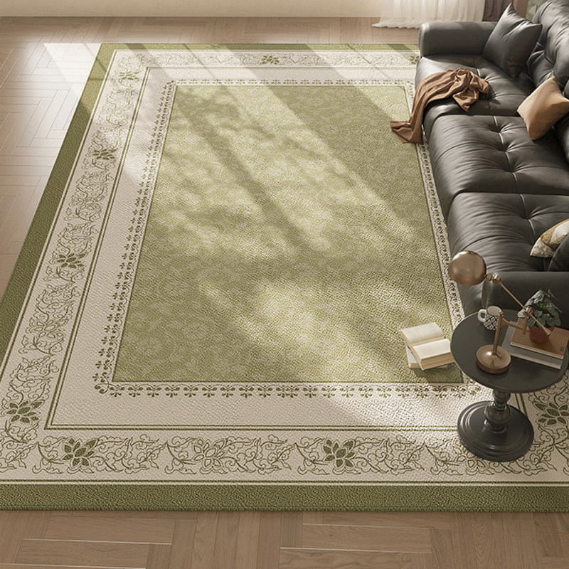 70.87"Luxury-retro rectangular green carpet mat, Rectangle 5'11" x 8'2"