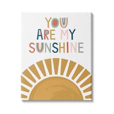 «You Are My Sunshine Expression», art mural sur toile tendue, soleil levant XXL par Lisa Perry White