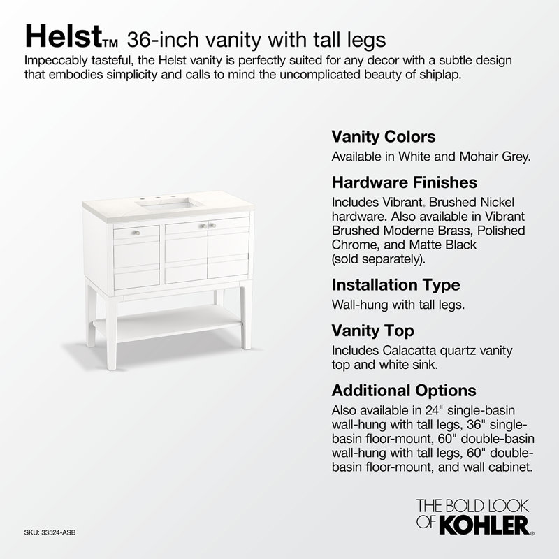 Helst 36-In Bathroom Vanity Set, Mohair Gray