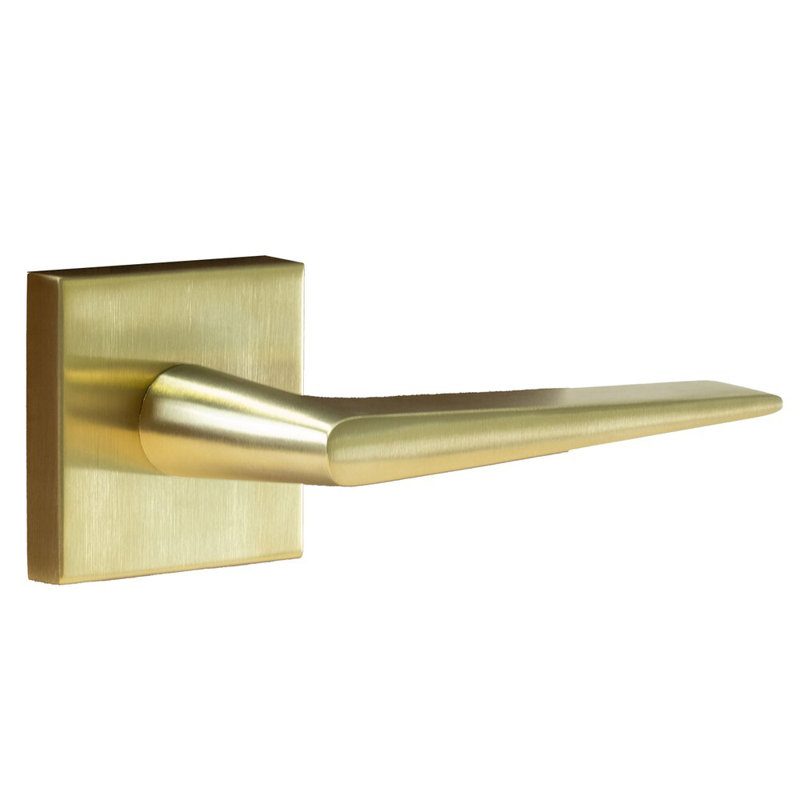 Alpine Lever 16 Set with Square Rose, Satin Black, 2 3/8", Privacy (Bed & Bath)