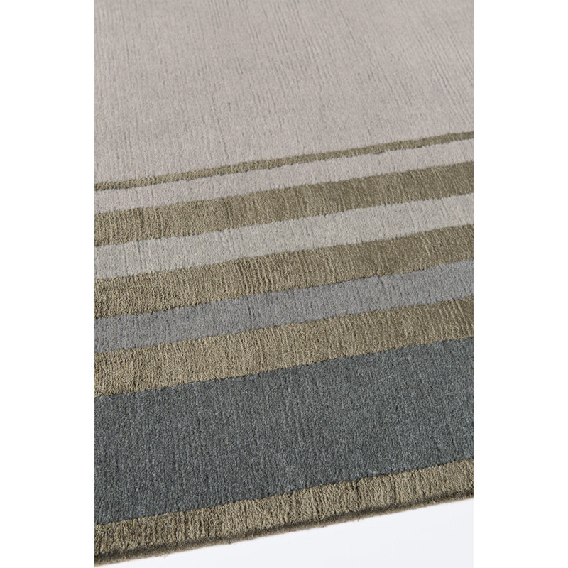 Tim Gosling Deco Border Pewter Area Rug, Rectangle 8' x 10'
