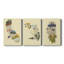 «Illustrated State-California», ensemble de 3 impressions sur toile tendue-1190689490