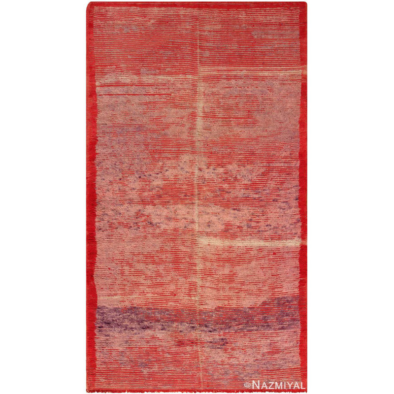 Tapis rouge marocain double face rétro berbère