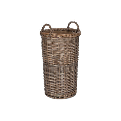 Joni Antique Wash Wicker Lined Umbrella Stand Holder