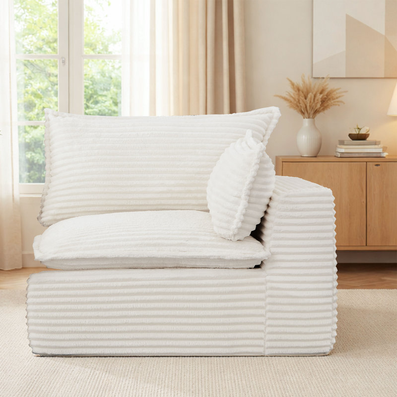 Fauteuil d'appoint moderne avec accoudoir gauche, Blanc