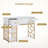 Varduhi Modern Manicure Table with Drawers, Glass Top Nail Desk with Storage Shelves