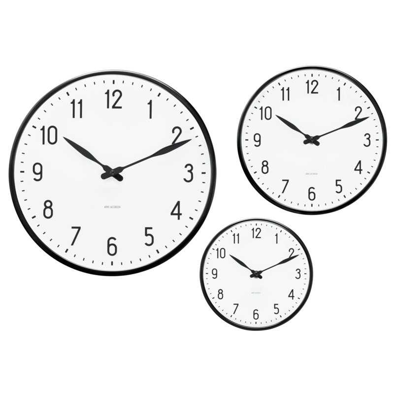 Station Wall Clock, Black/White, Large