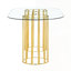 Table de salle à manger ovale en verre trempé avec colonne double, légère et luxueuse, résistante aux égratignures et facile à nettoyer. Convient pour 6 à 8 personnes.-444606812