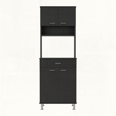 Della 60 Kitchen Pantry with Countertop and Closed and Open Storage