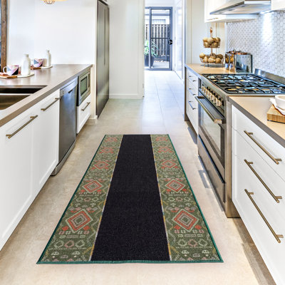Tapis noir / vert touffeté Branchville