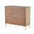 Seiter Wood Carved Square Geometric Brown Cabinet with Gold Accents
