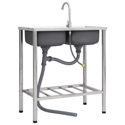 Stainless Steel Freestanding Outdoor Sink