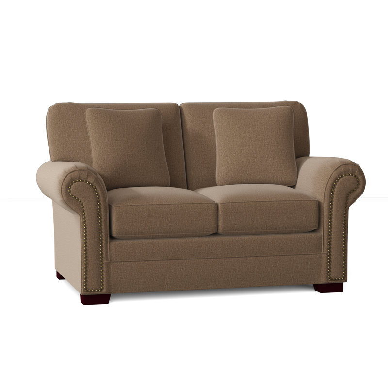 Adrena Loveseat, Tweetie 10 Beige Performance Velvet, Light Brass, No
