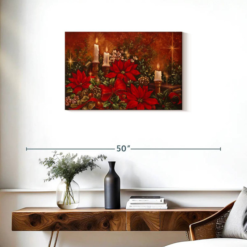 Poinsettia lumineux, H 20 po x l 30 po