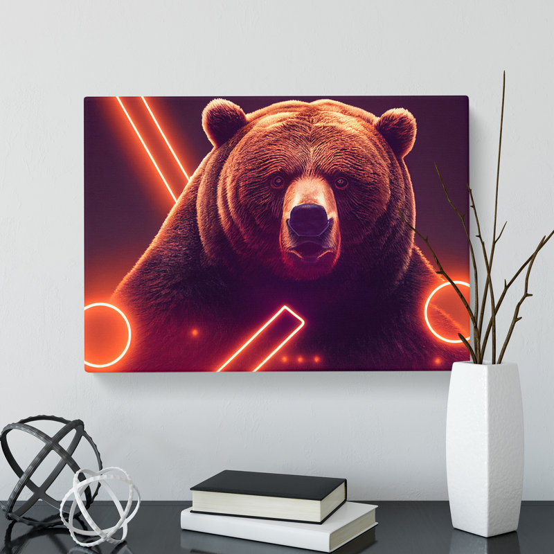 Futuristic Bear - Wrapped Canvas, 35cm H x 50cm W x 3cm D