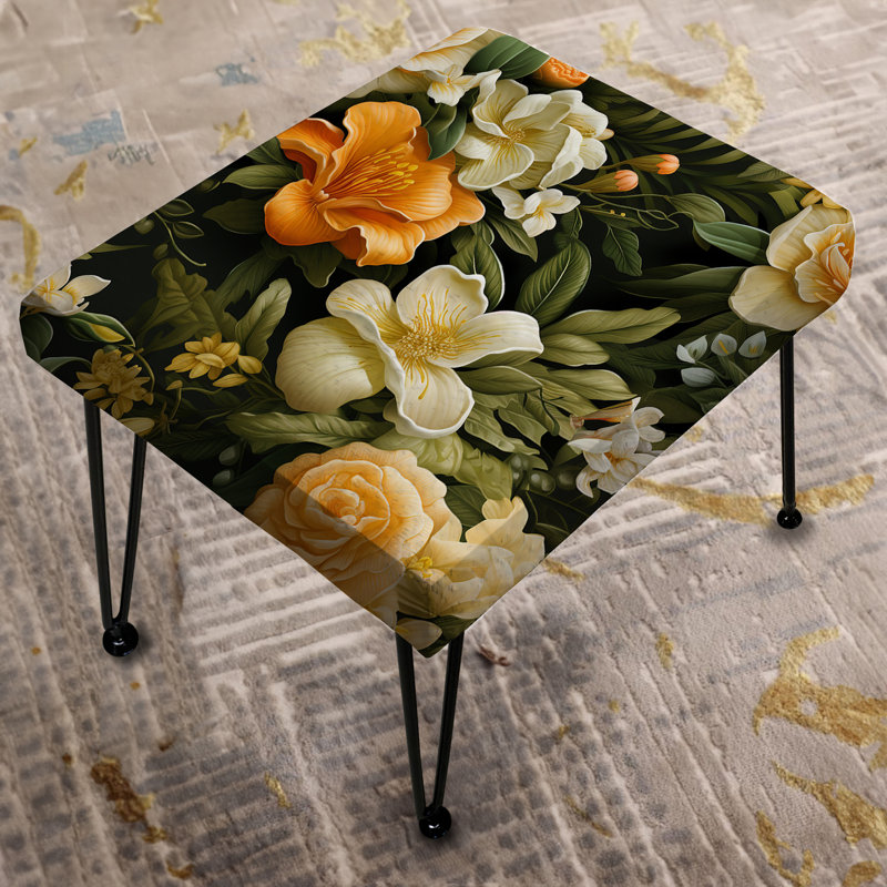Mango Bloom Tropical Pattern - Tropical Rectangle Ottoman