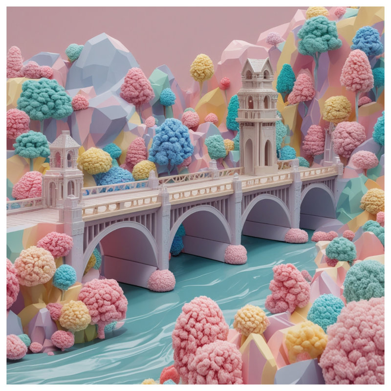Housses de couette Pastel Fantasy Landscape, Grand lit