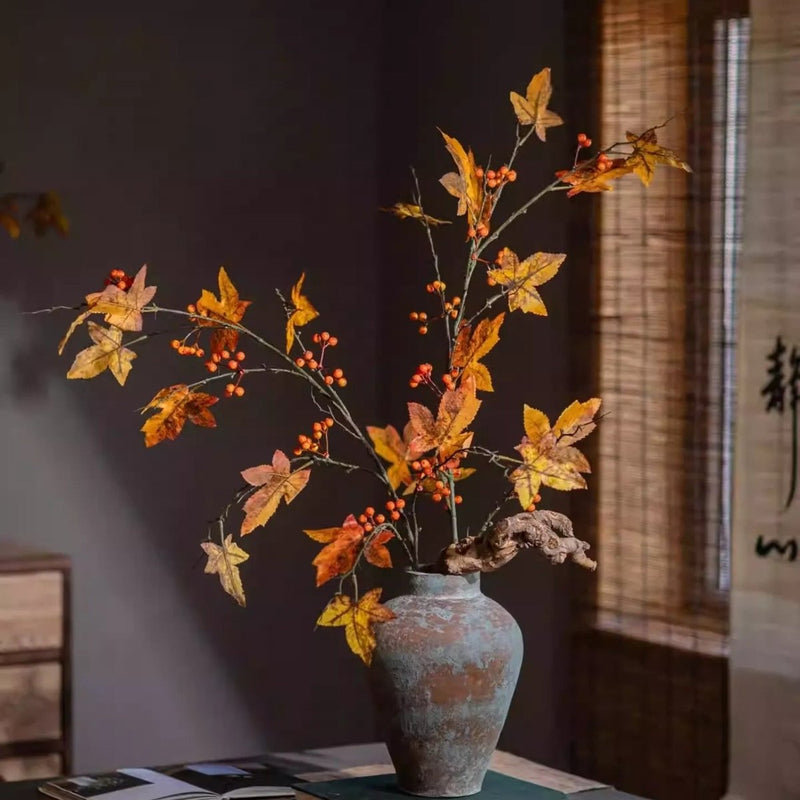 Branche d'érable d'automne 49,2 po de hauteur, [C] -Huit tiges
